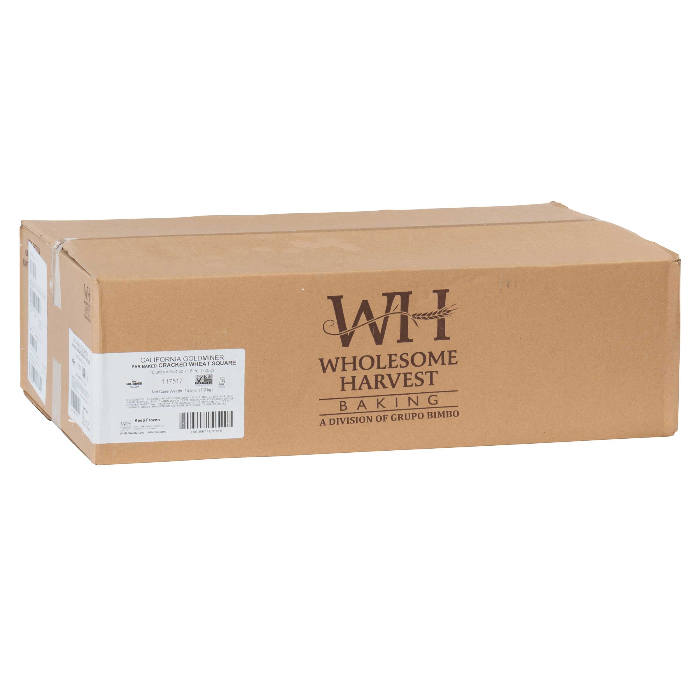 California Goldminer Sourdough Cracked Wheat Square Loaf, 24 Ounce -- 10 per case.