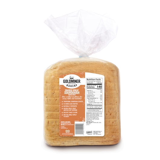 Goldminer Slow Craft Sliced Cracked Wheat Bread, 24 Ounce -- 10 per case