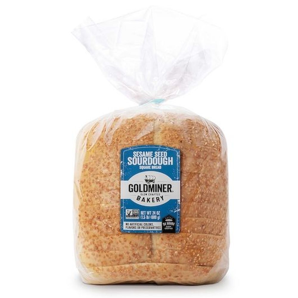 Goldminer Sesame Seed Sourdough Square Bread, 24 Ounce -- 10 per case
