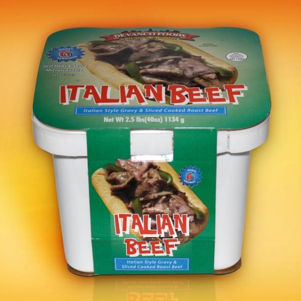 Devanco Italian Beef and Gravy Tubs -- 6 per case.