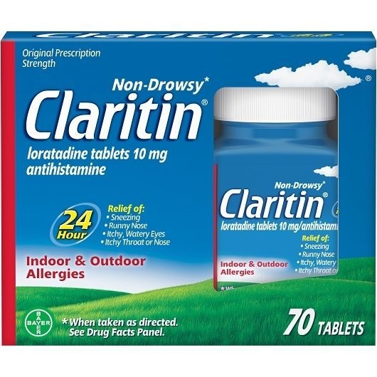 Claritin 24 Hour Non-Drowsy Allergy Relief Tablets, 70 count -- 36 per case