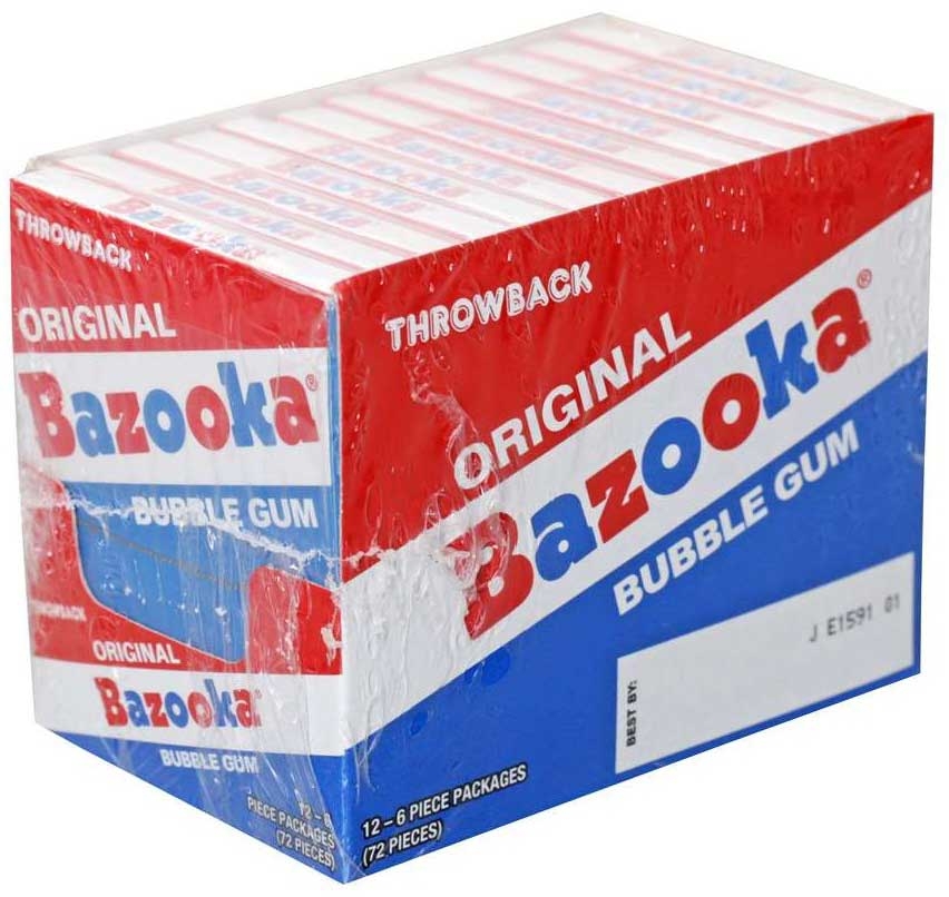 Bazooka Throwback Bubble Gum - Mini Wallet -- 144 per case