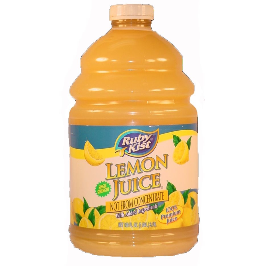 Ruby Kist Lemon Juice Plastic Bottle, 1 Gallon -- 4 Case