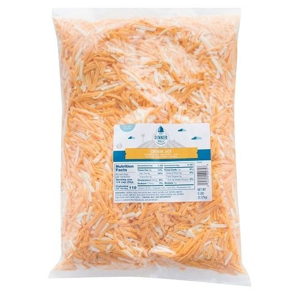 Dinner Bell Creamery 50/50 Feather Shred Mild Cheddar/Monterey Jack Blend, 5 Pound -- 4 per case.