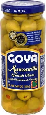 Goya Manzanilla Stuffed Olive, 6.75 Ounce -- 24 per case.