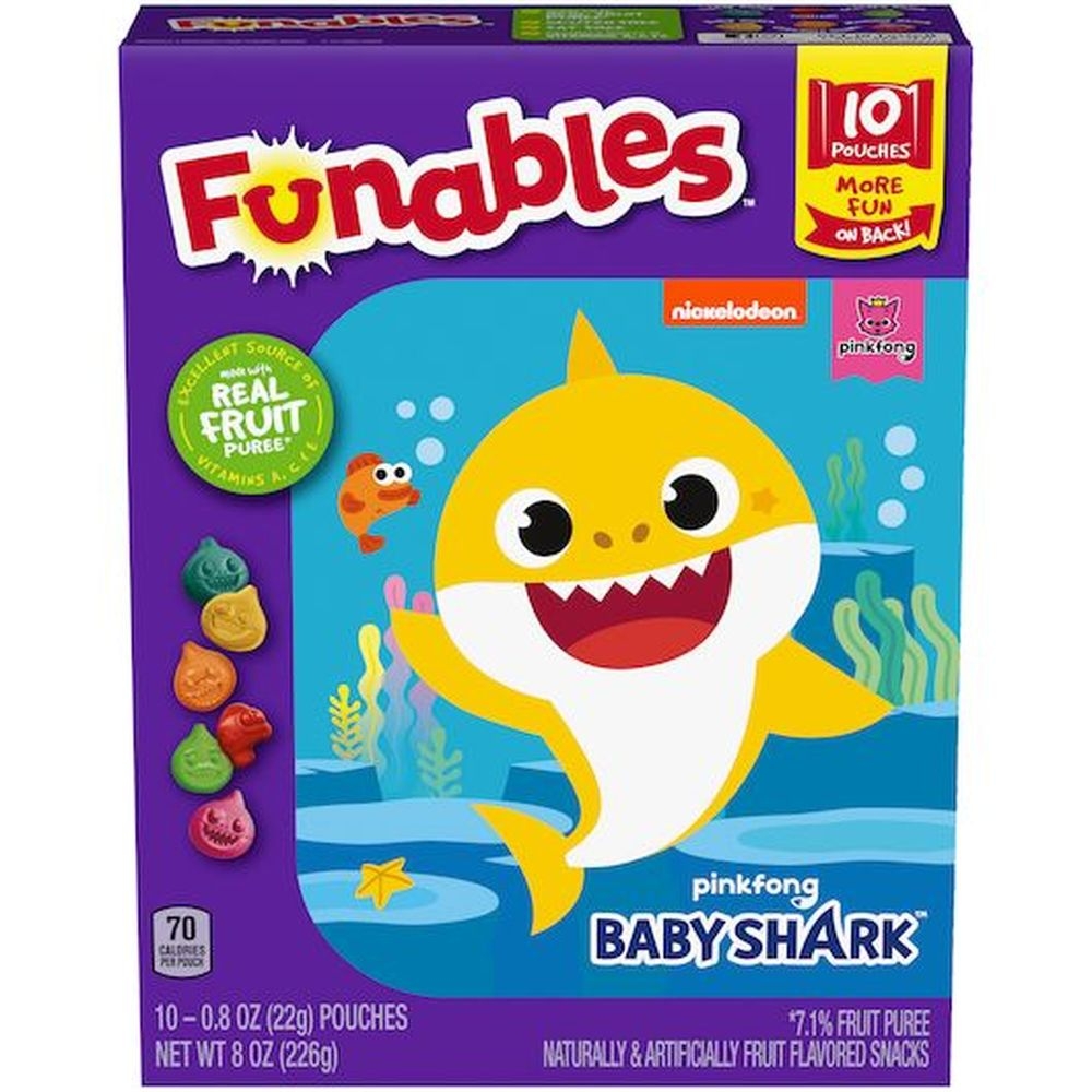 Ferrara Funables Pinkfong Baby Shark Fruit Flavored Snacks, 8 Ounce -- 8 per case