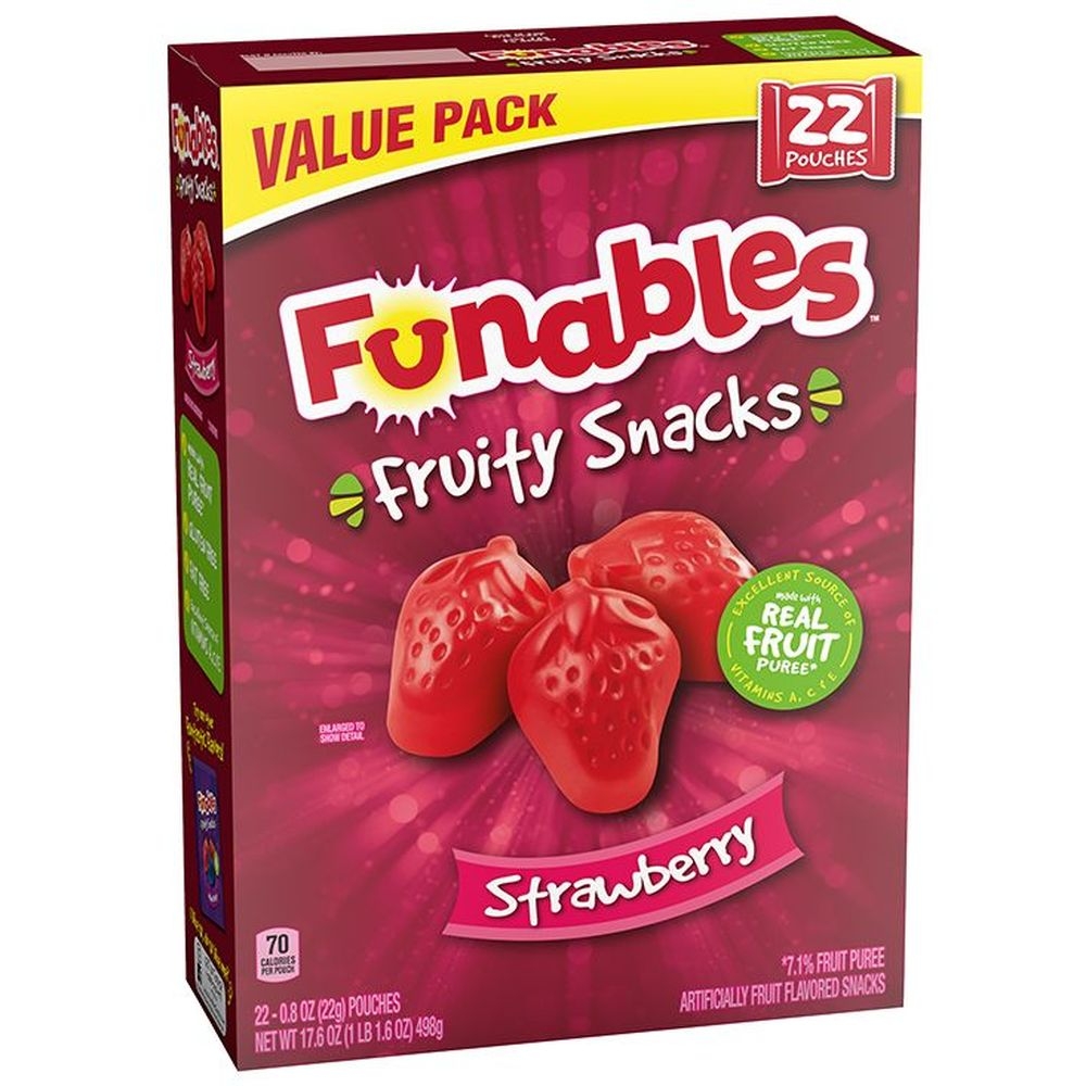 Funables Strawberry Fruity Snacks, 17.6 Ounce -- 5 per case
