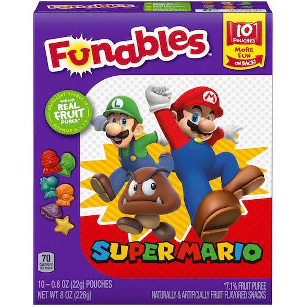 Ferrara Funables Super Mario Fruit Flavored Snacks, 8 Ounce -- 8 per case