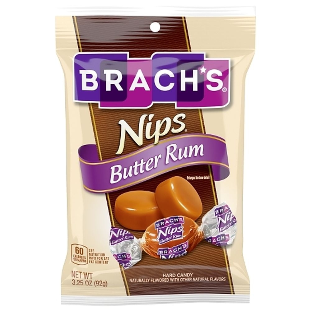Brachs Butter Rum Nips Candy - Peg Bag, 3.25 Ounce -- 12 per case