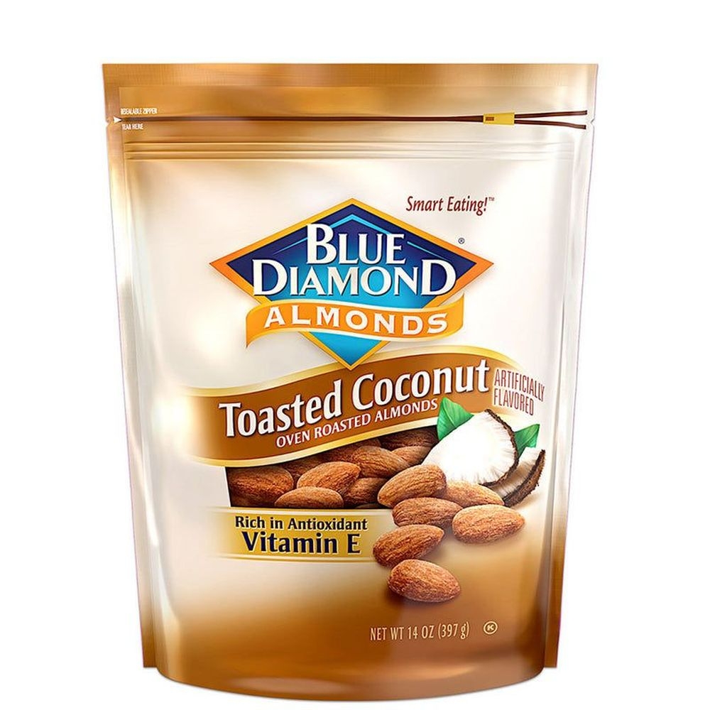 Blue Diamond Toasted Coconut Almonds, 14 Ounce -- 6 per case