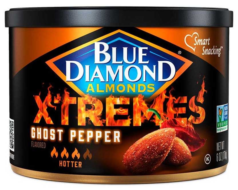 Blue Diamond Xtremes Ghost Pepper Flavored Snack Almonds, 6 Ounce -- 12 per case
