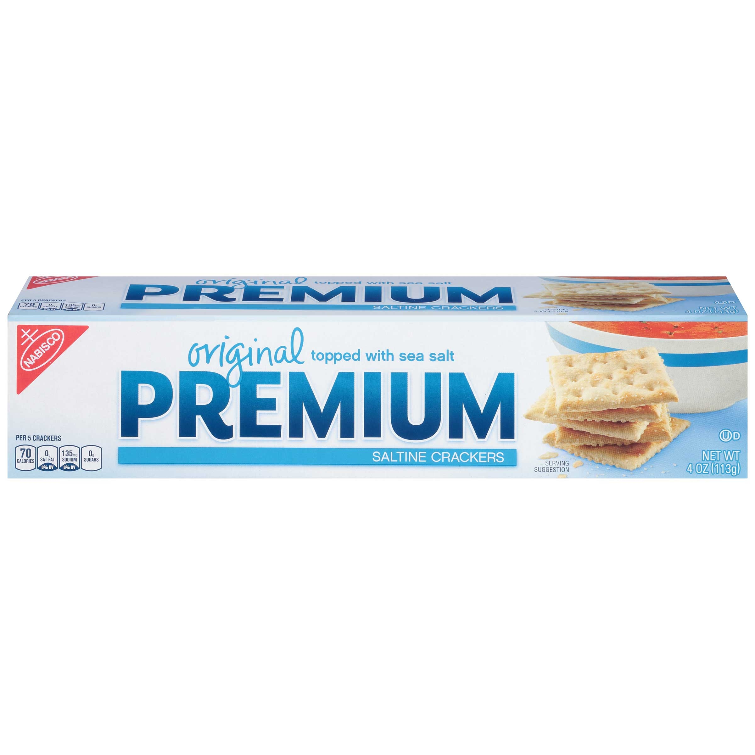 Kraft Nabisco Premium Original Saltine Cracker, 4 Ounce -- 12 per case.