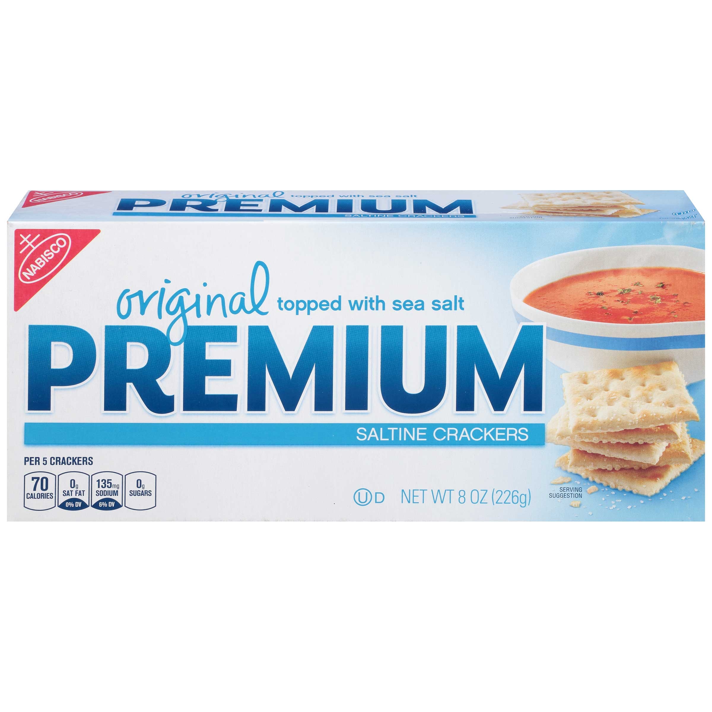 Kraft Nabisco Premium Original Saltine Cracker, 8 Ounce -- 12 per case.