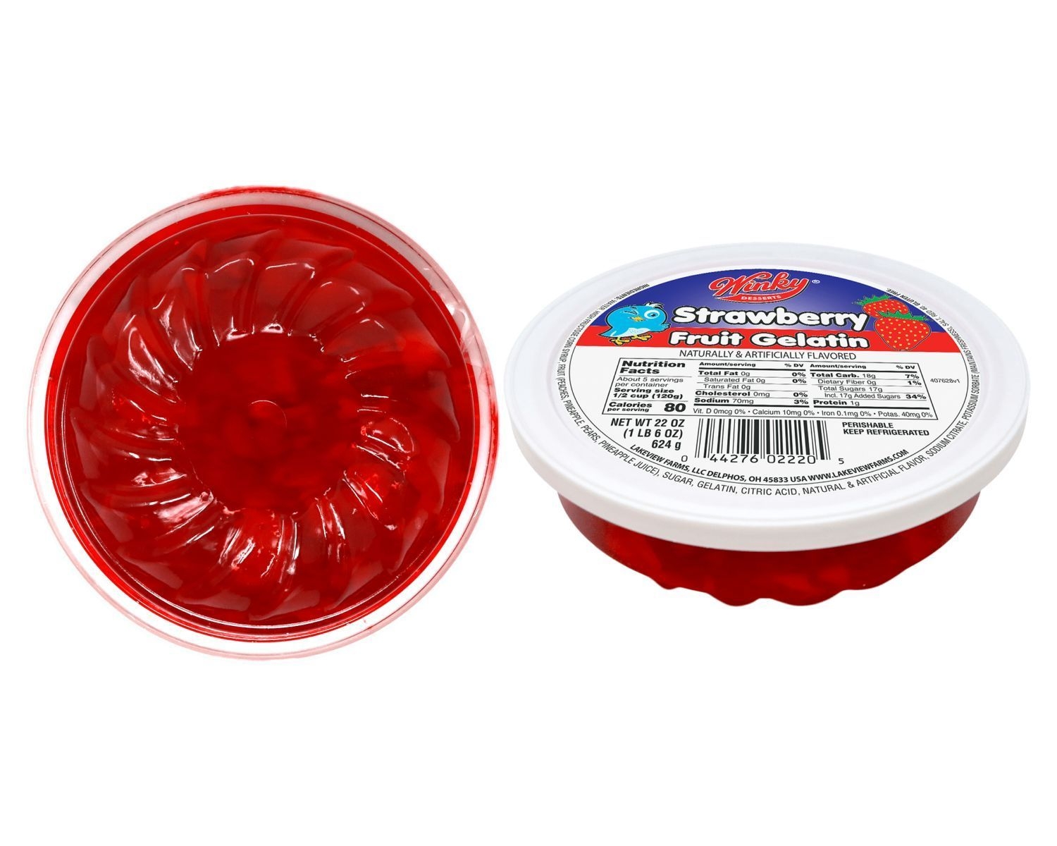 Winky Strawberry Salad Fruit Gelatin, 22 Ounce -- 6 per case