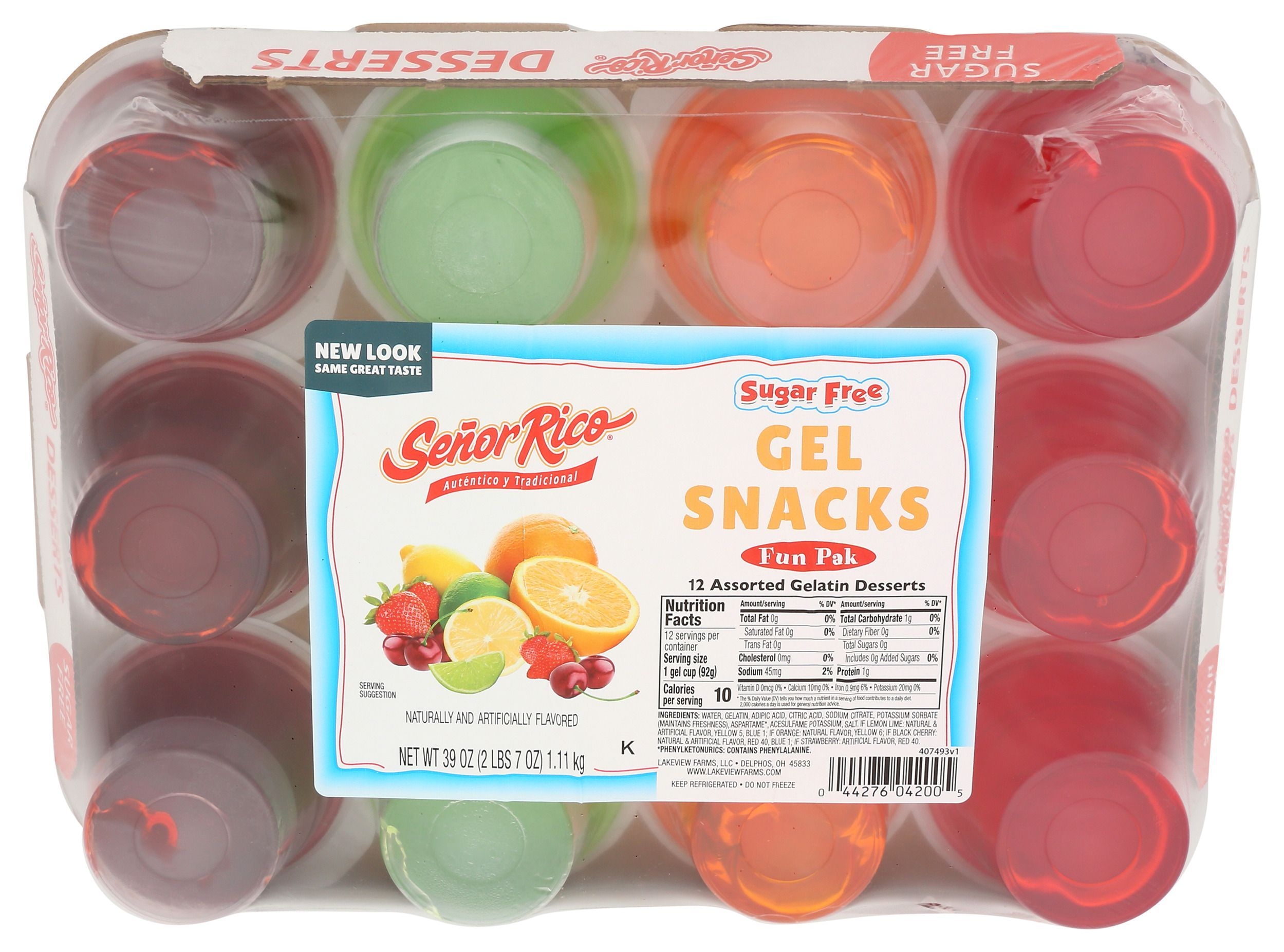 Senor Rico Sugar Free Gelatin, 39 Ounce -- 4 per case