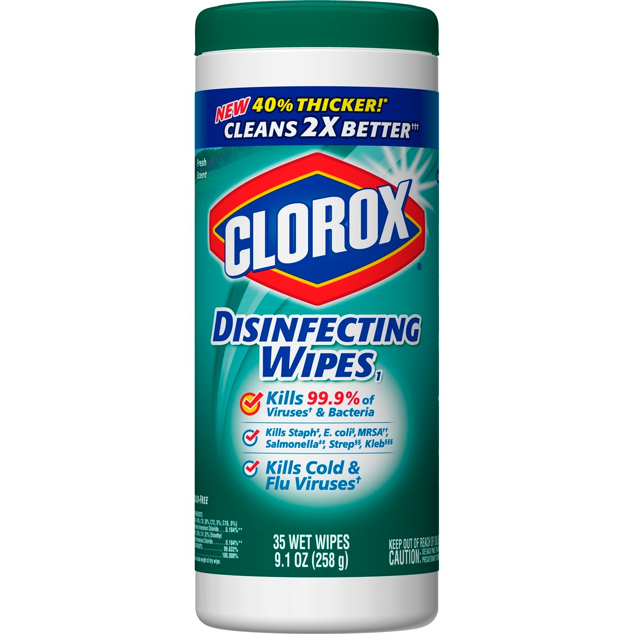 Clorox Fresh Scent Disinfecting Wipes, 35 count per pack -- 12 per case.