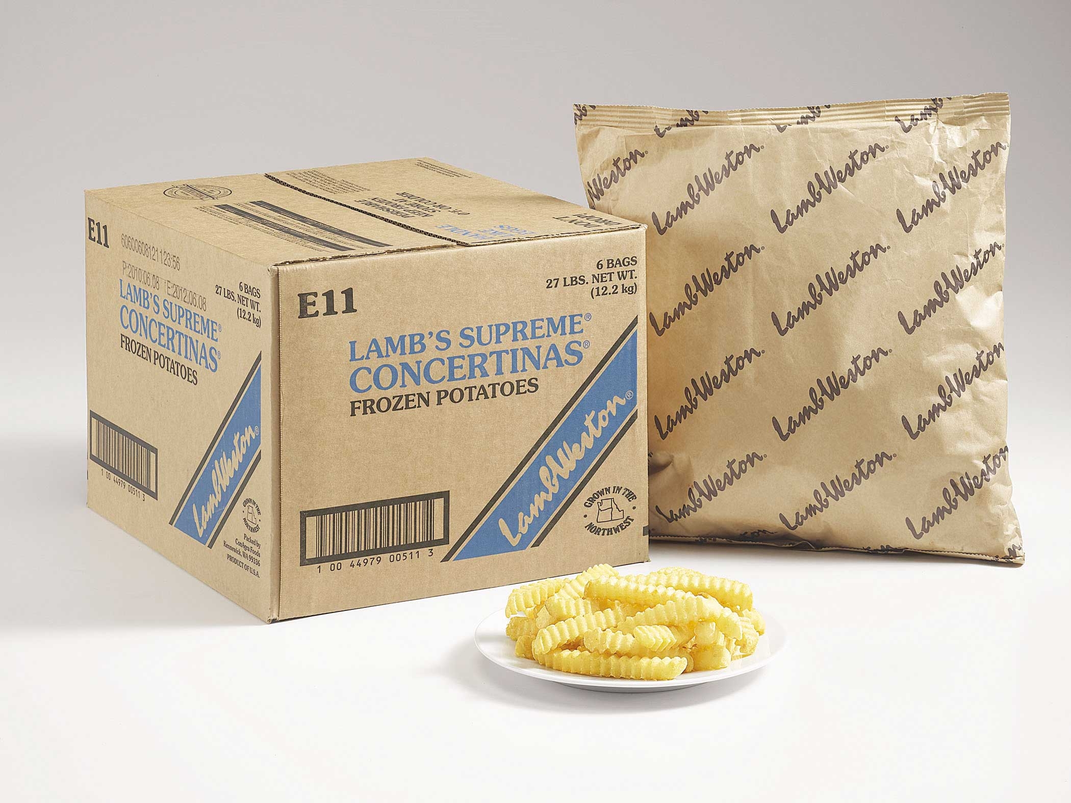 Lamb Weston Supreme Concertinas Crinkle Cut Potato French Fry, 4.5 Pound -- 6 per case.