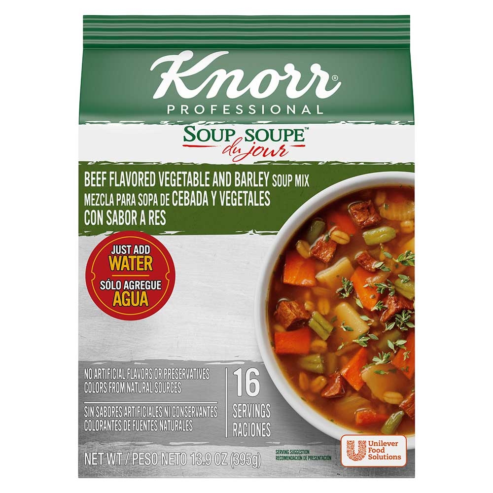 
Knorr Professional Soup du Jour Beef Vegetable and Barley Soup Mix, 13.9 ounce -- 4 per case