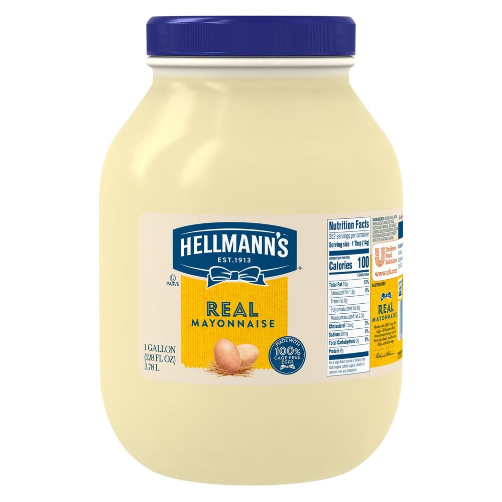 Hellmanns Real Mayonnaise Jar, 1 Gallon -- 4 Per Case