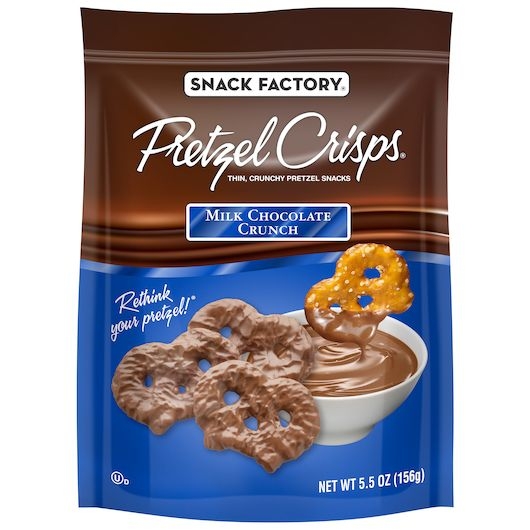 Snack Factory Milk Chocolate Pretzel Crisps, 5.5 Ounce -- 12 per case
