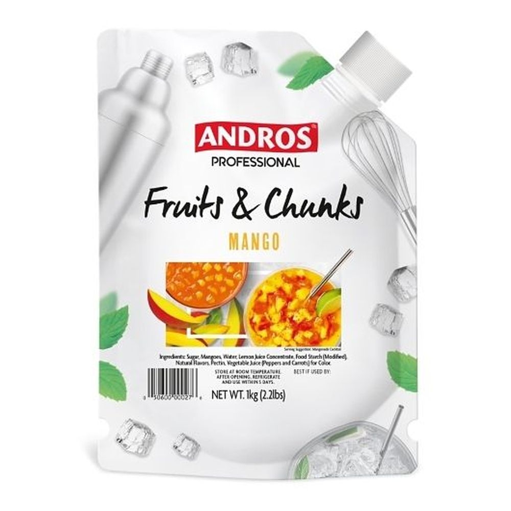 Andros Professional Mango Fruits and Chunks, 2.2 Pound -- 6 per case