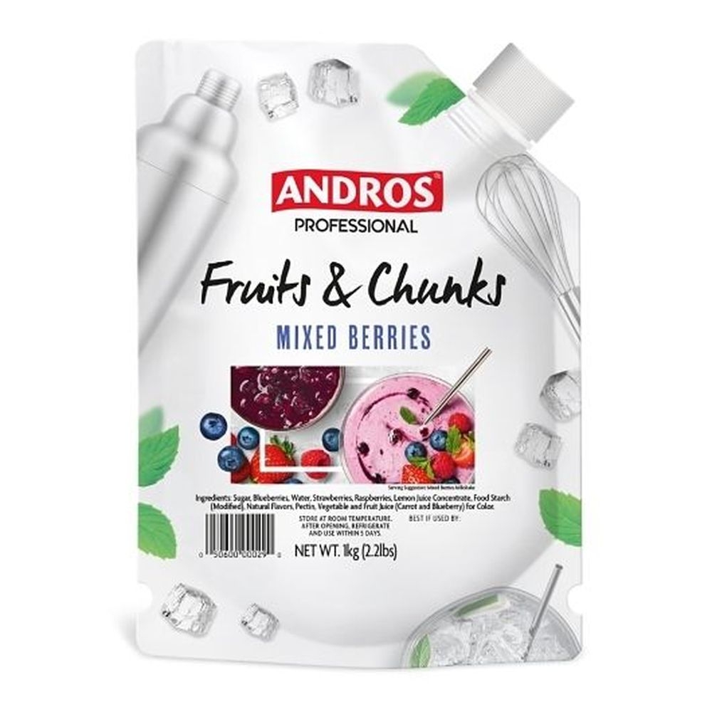 Andros Professional Mixed Berry Fruits and Chunks, 2.2 Pound -- 6 per case