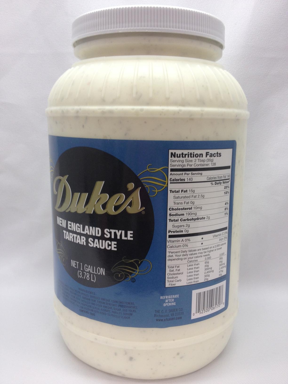 Dukes New England Tartar Sauce, 1 Gallon -- 4 per case.