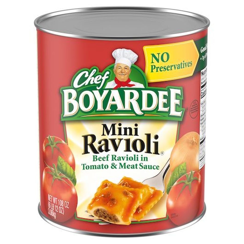 Chef Boyardee Mini Ravioli with Tomato and Meat Sauce, 108 Ounce -- 6 per case