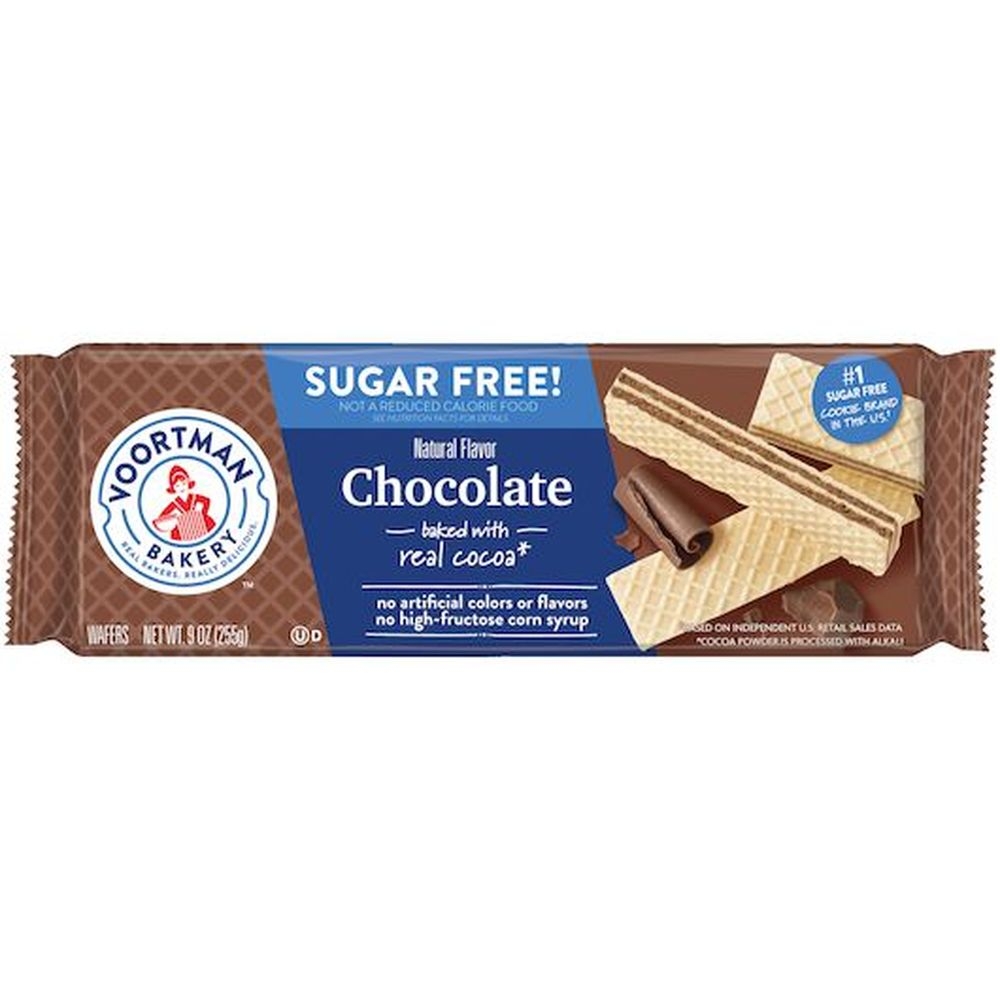 Voortman Sugar Free Chocolate Wafer, 9 Ounce -- 12 per case