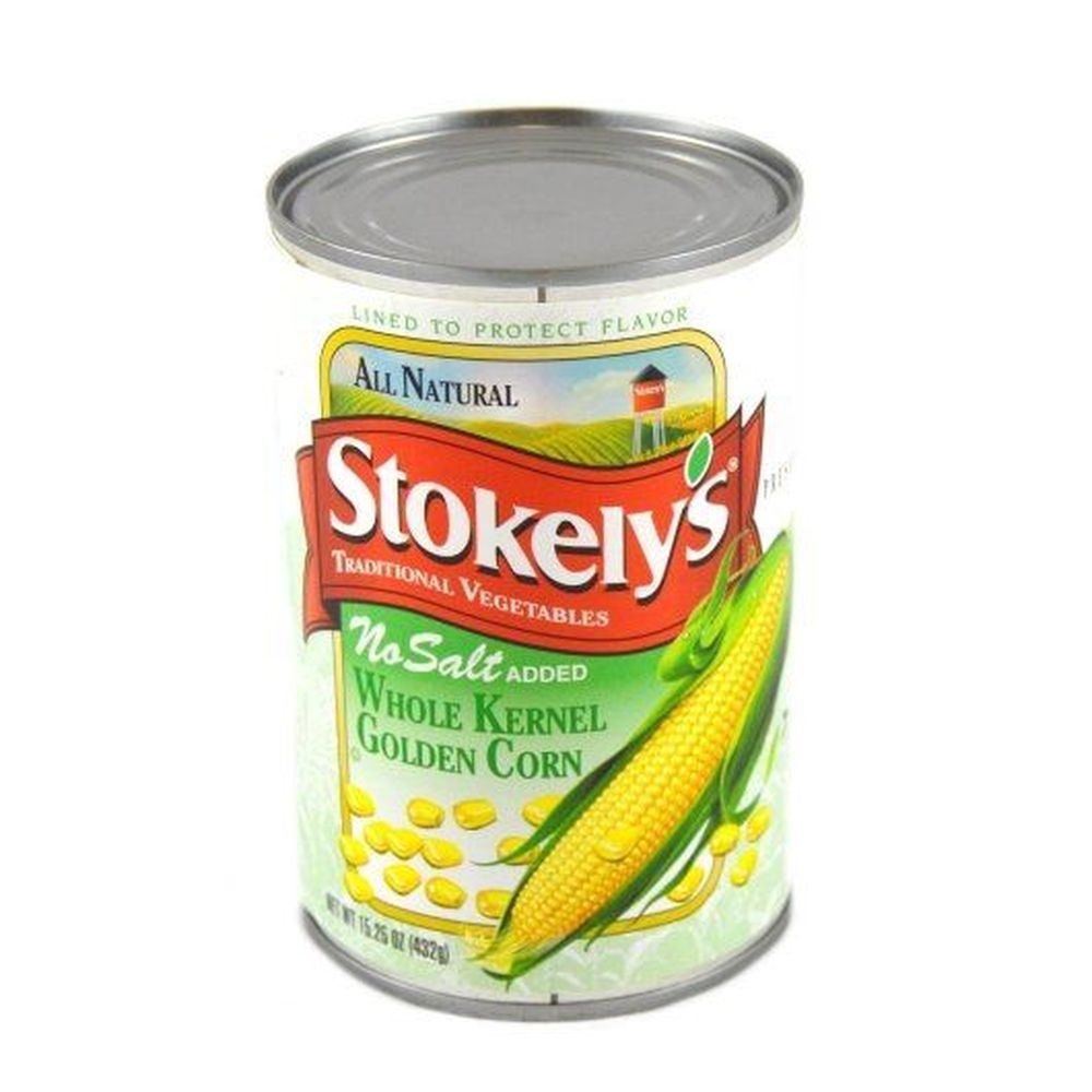 Stokely No Salt Added Whole Kernel Golden Corn, 15.25 Ounce -- 24 per case
