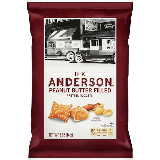 Hk Anderson All Natural Peanut Butter Filled Pretzel Nugget, 5 Ounce -- 12 per case