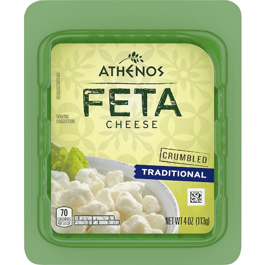 Athenos Traditional Crumbled Feta Cheese, 113 Gram -- 12 per case