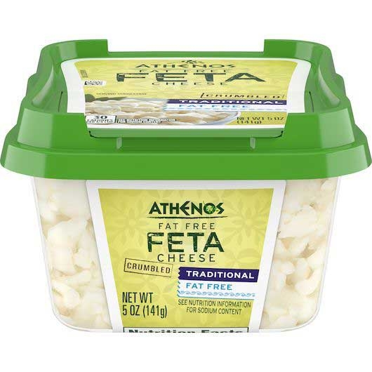 Athenos Fat Free Crumbled Feta Cheese, 141 Gram -- 12 per case