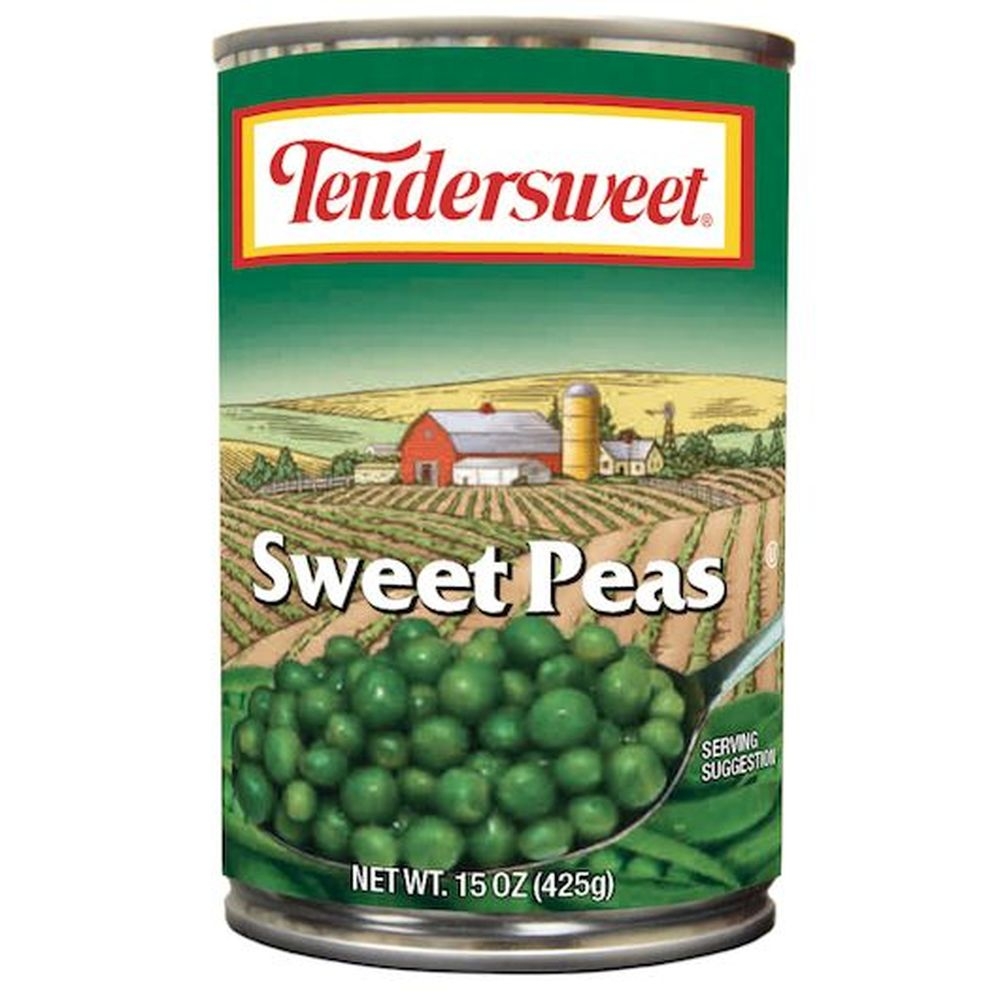 Tendersweet Medium Early Sweet Peas, 15 Ounce -- 24 per case