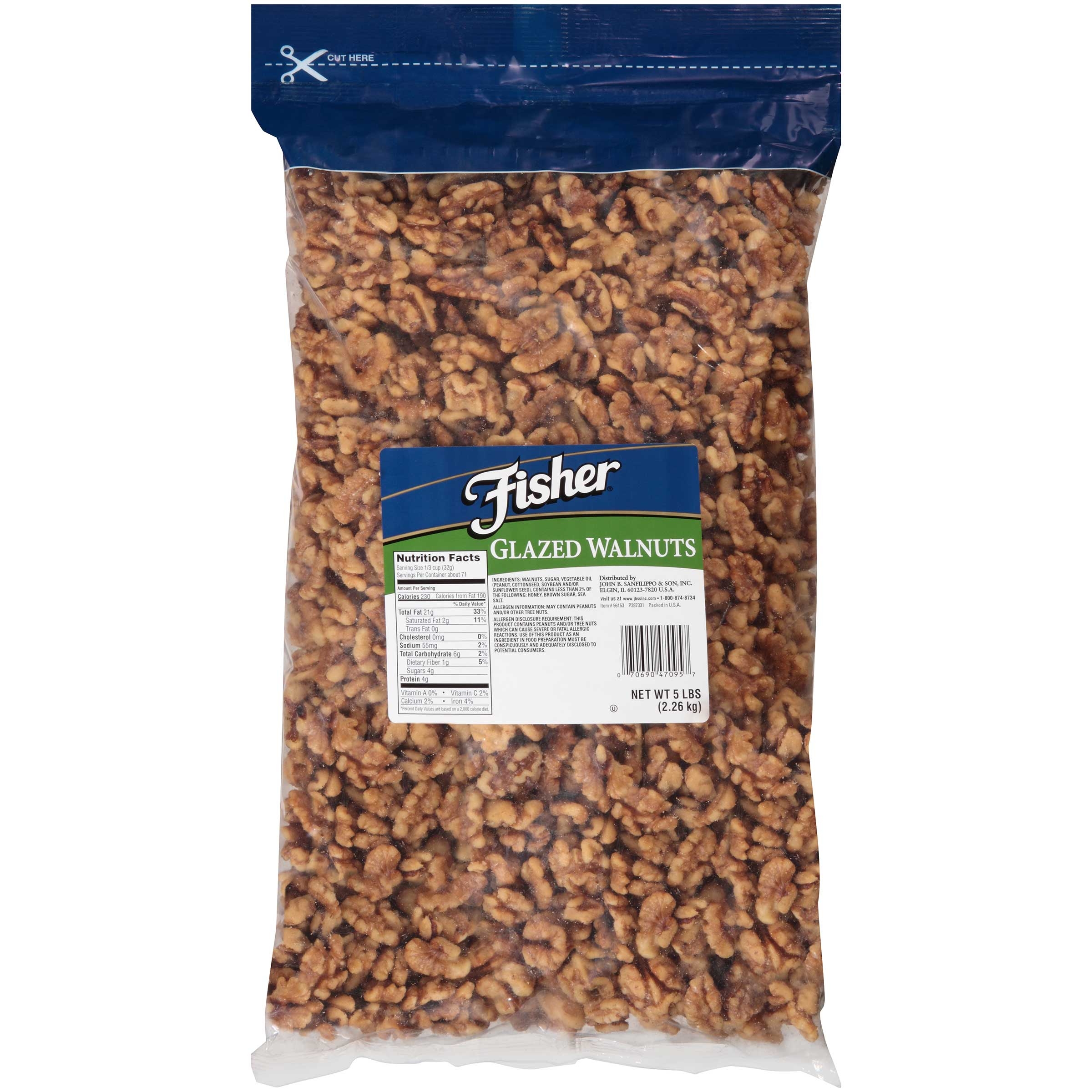Fisher Glazed Walnuts, 5 Pound.