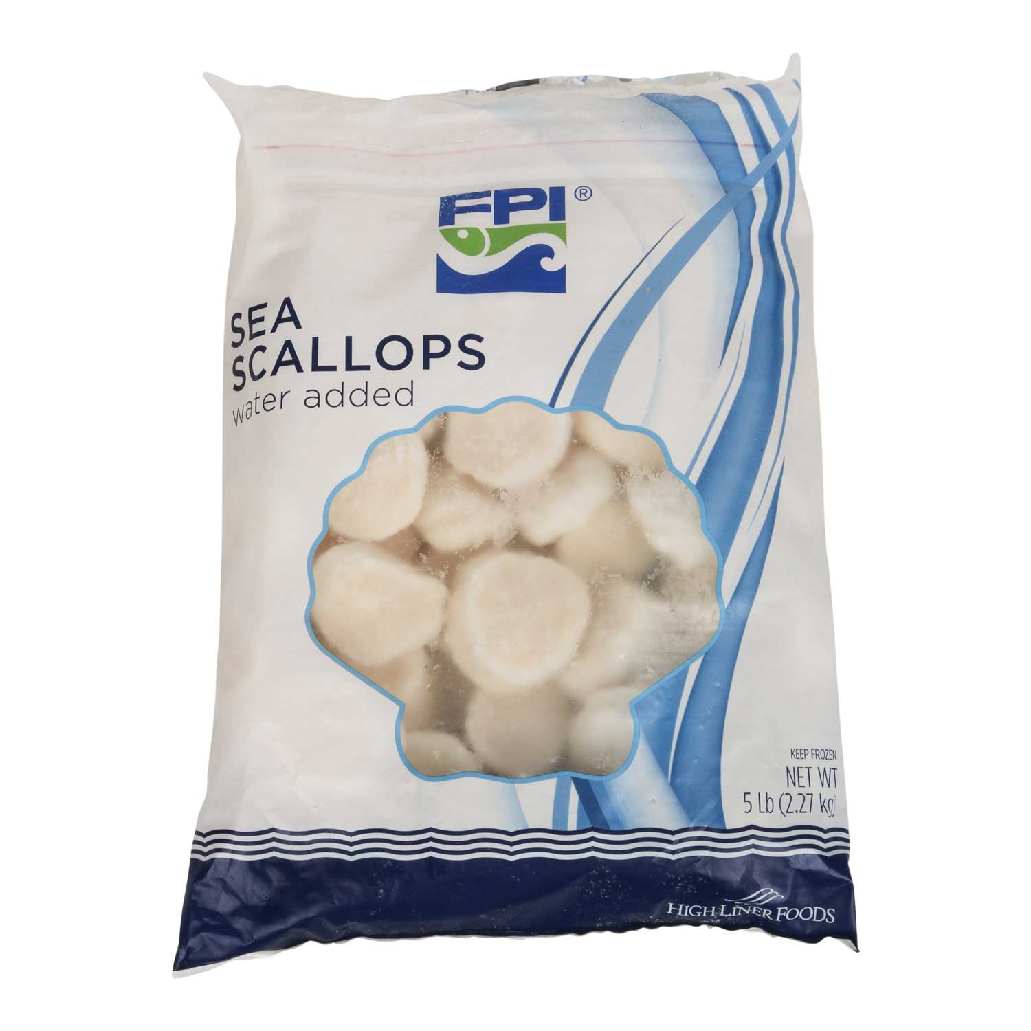 American Pride Seafoods Individual Quick Frozen Water Added Wild Sea Scallop - 85111, 5 Pound -- 2 per case.