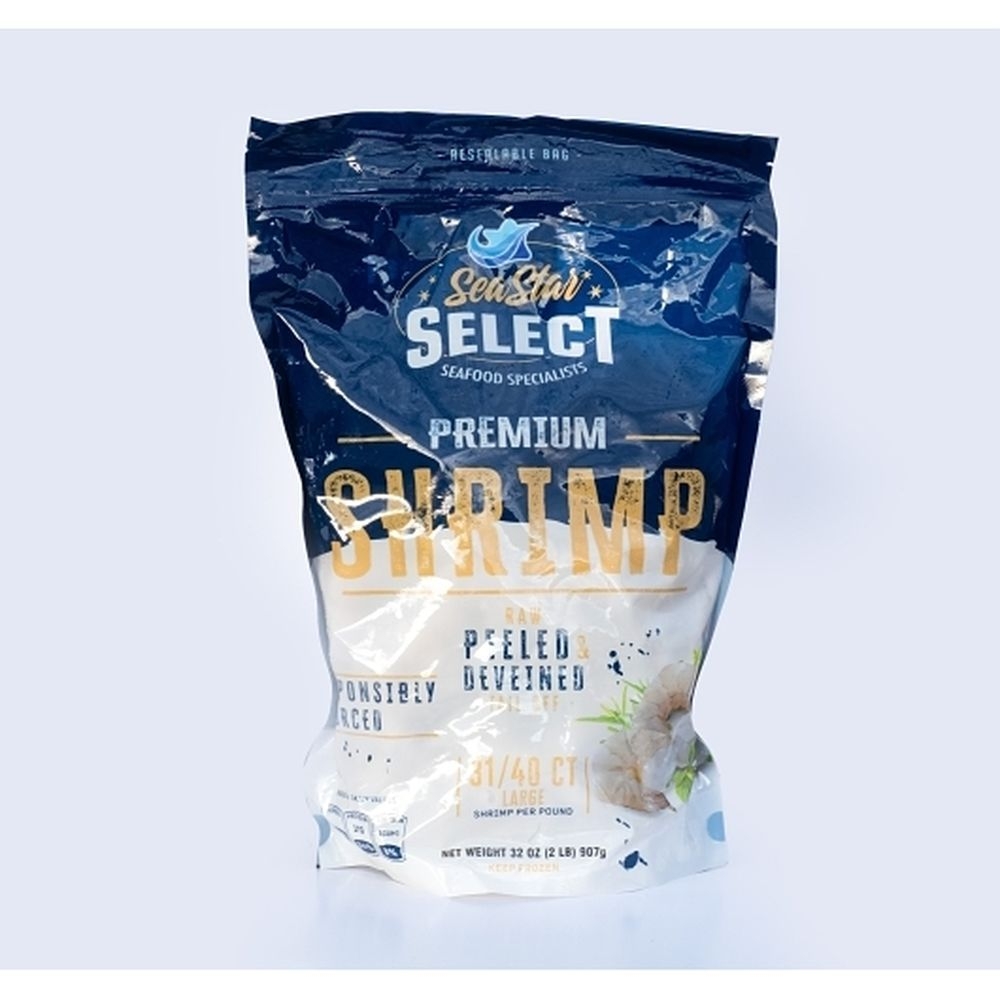 Riverence Provisions Peeled and Deveined Tail Off White Shrimp, 10 Pound