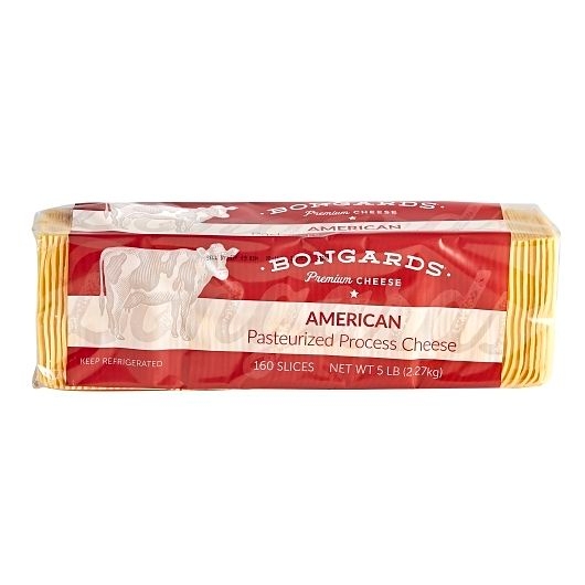 Bongards Yellow Processed American Cheese Slice, 5 Pound -- 6 per case