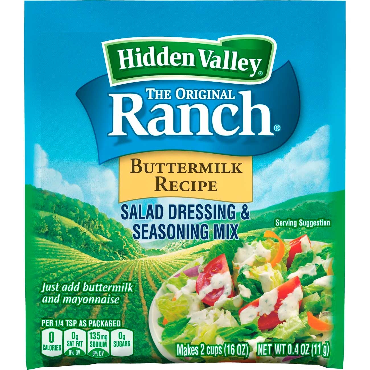 Hidden Valley Original Buttermilk Ranch Dressing Dry Mix, 0.4 Ounce -- 24 per case.