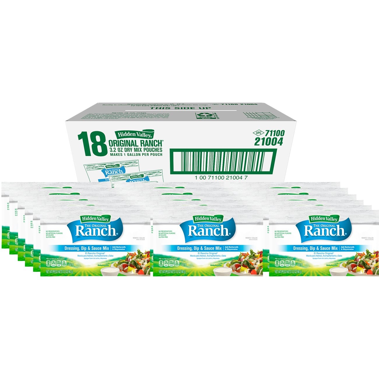 Hidden Valley Gluten Free Original Dry Mix Salad Dressing Mix, 3.2 Ounce -- 18 Per Case