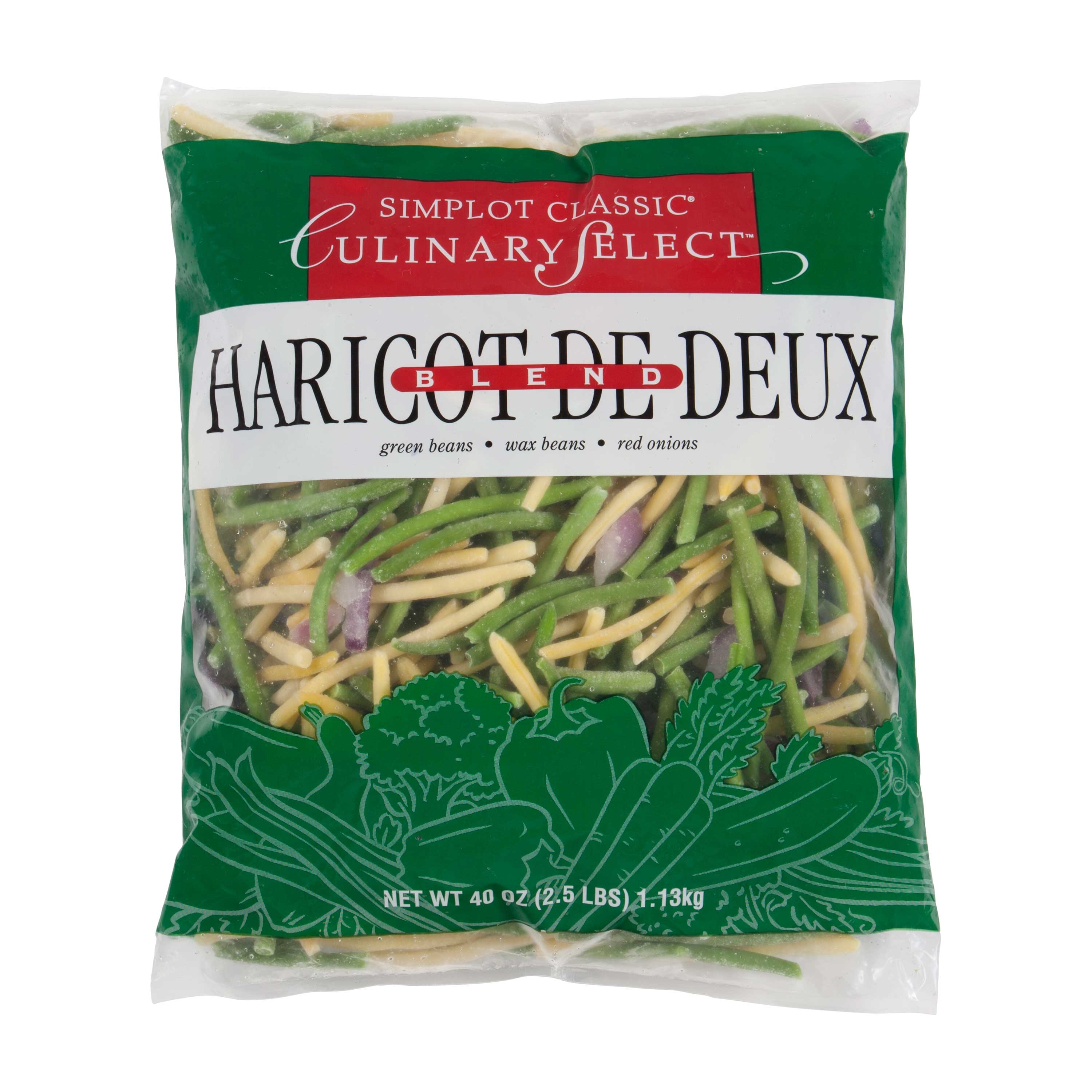 Culinary Select Haricot Blend De Deux - 2.5 lb. package, 6 packages per case