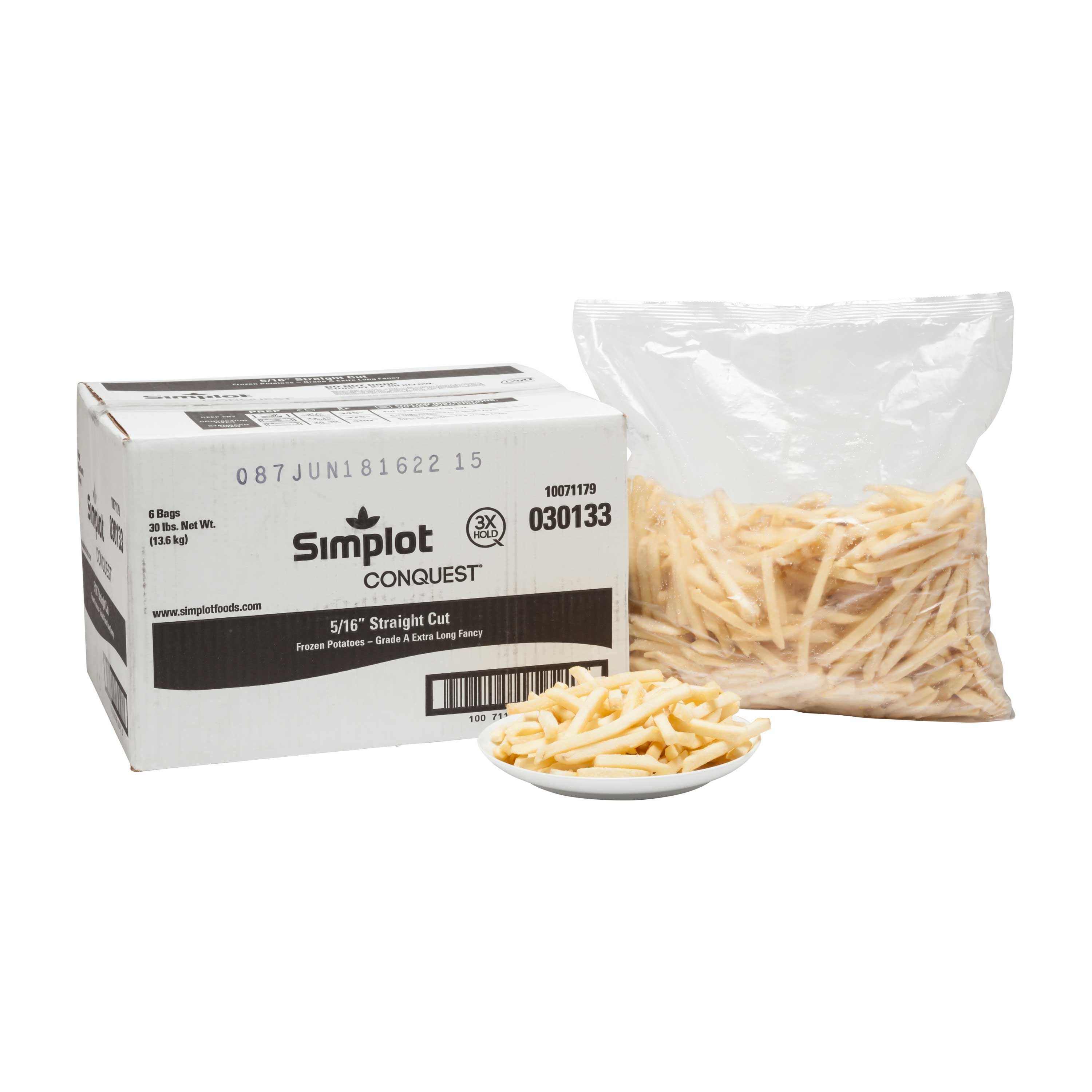 Simplot Conquest Straight Cut Fries, 5 Pound -- 6 per case