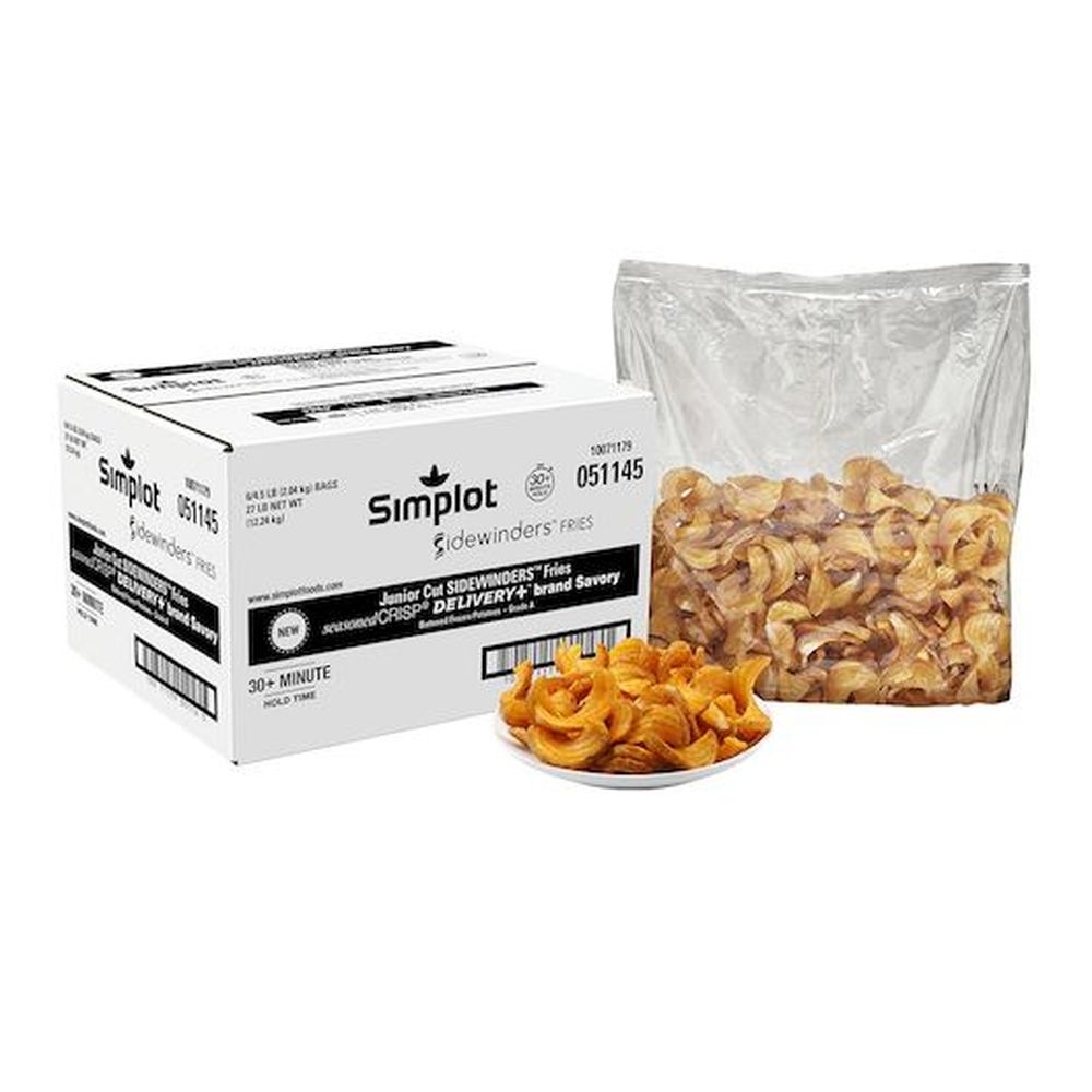 Simplot Seasonedcrisp Sidewinders Delivery Plus Savory Potato Fries, 4.5 Pound -- 6 per case