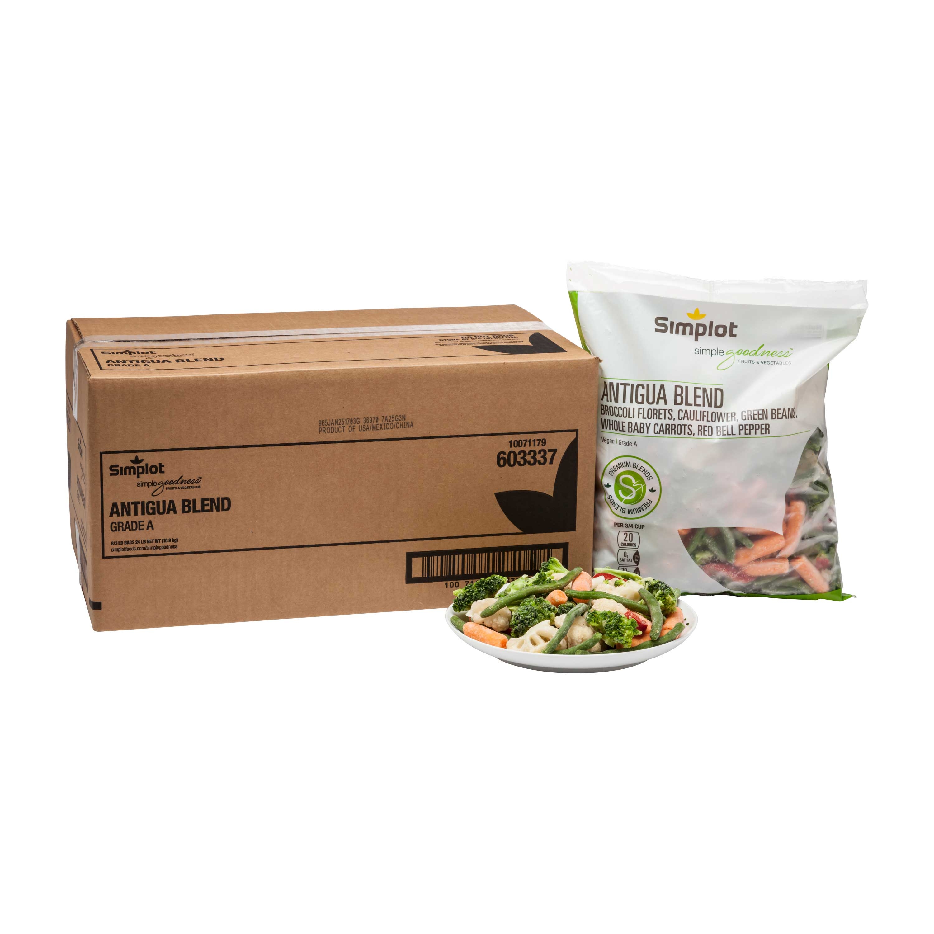Culinary Select Antigua Vegetable Blend - 3 lb. package, 8 packages  per case