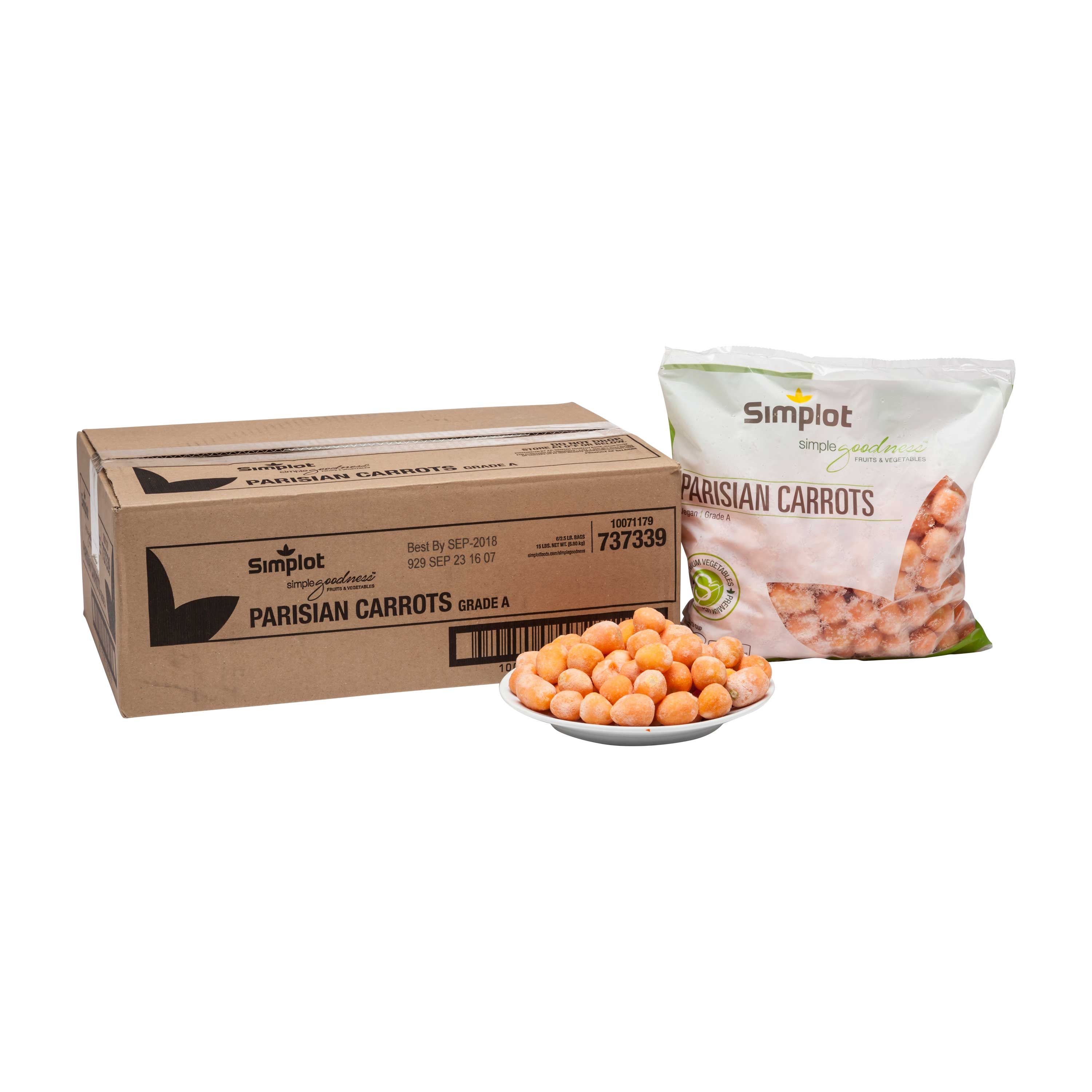 Simplot Culinary Select Parisian Carrot, 2.5 Pound -- 6 per case.