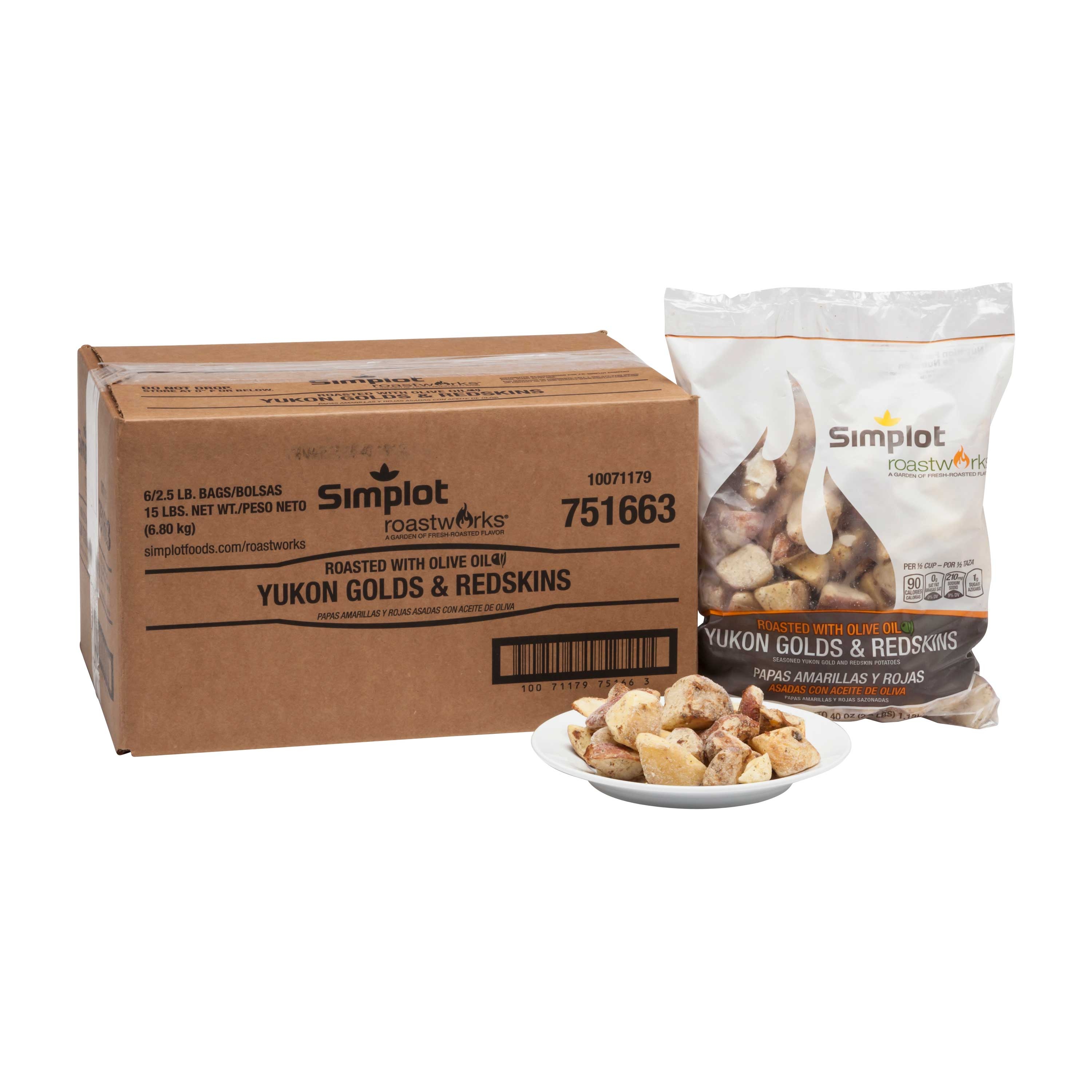 Simplot RoastWorks Yukon Gold and Redskin Roasted Potato, 2.5 Pound -- 6 per case