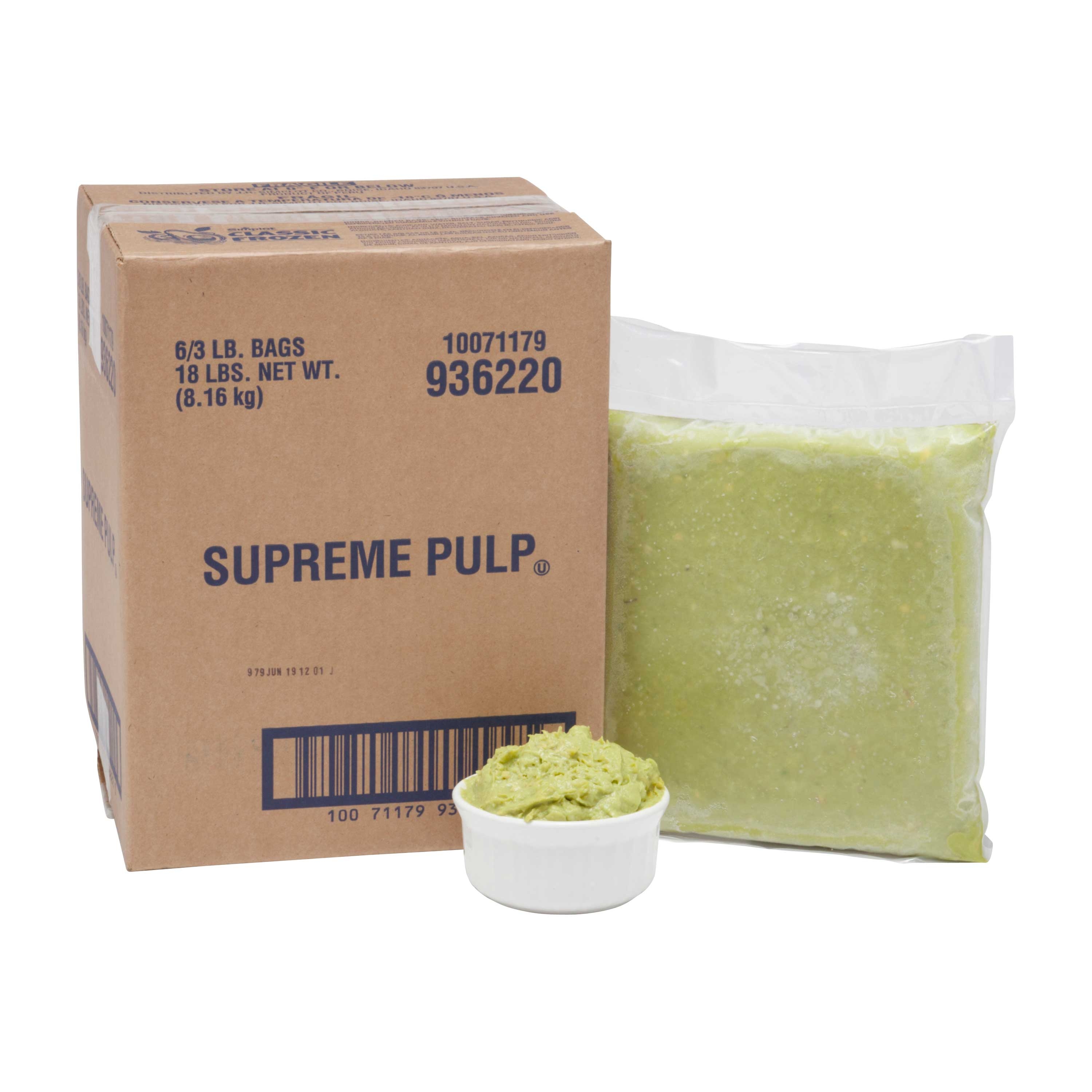 Simplot Supreme Avocado Pulp, 3 Pound -- 6 per case.