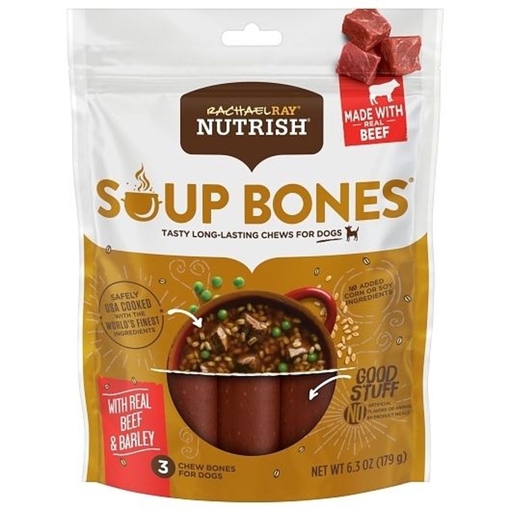 Rachel Ray Soup Bones Beef and Barley Flavor Dog Treats, 6.3 Ounce -- 8 per case
