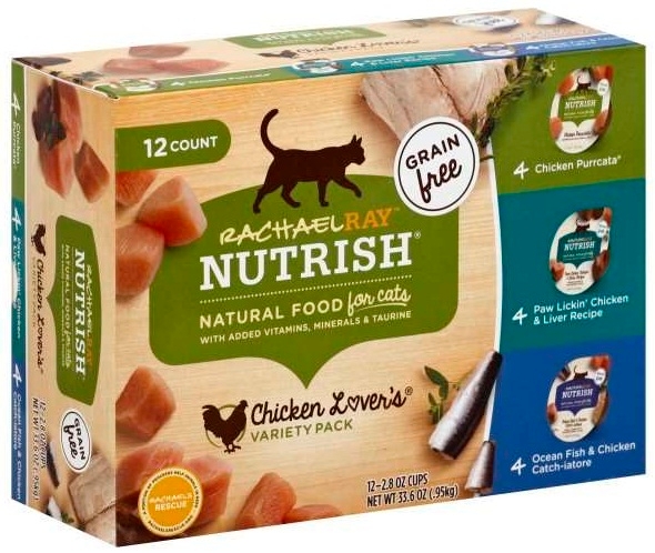 Rachael Ray Nutrish Chicken Lovers Grain Free Wet Cat Food - Variety Pack, 12 count per pack -- 2 per case
