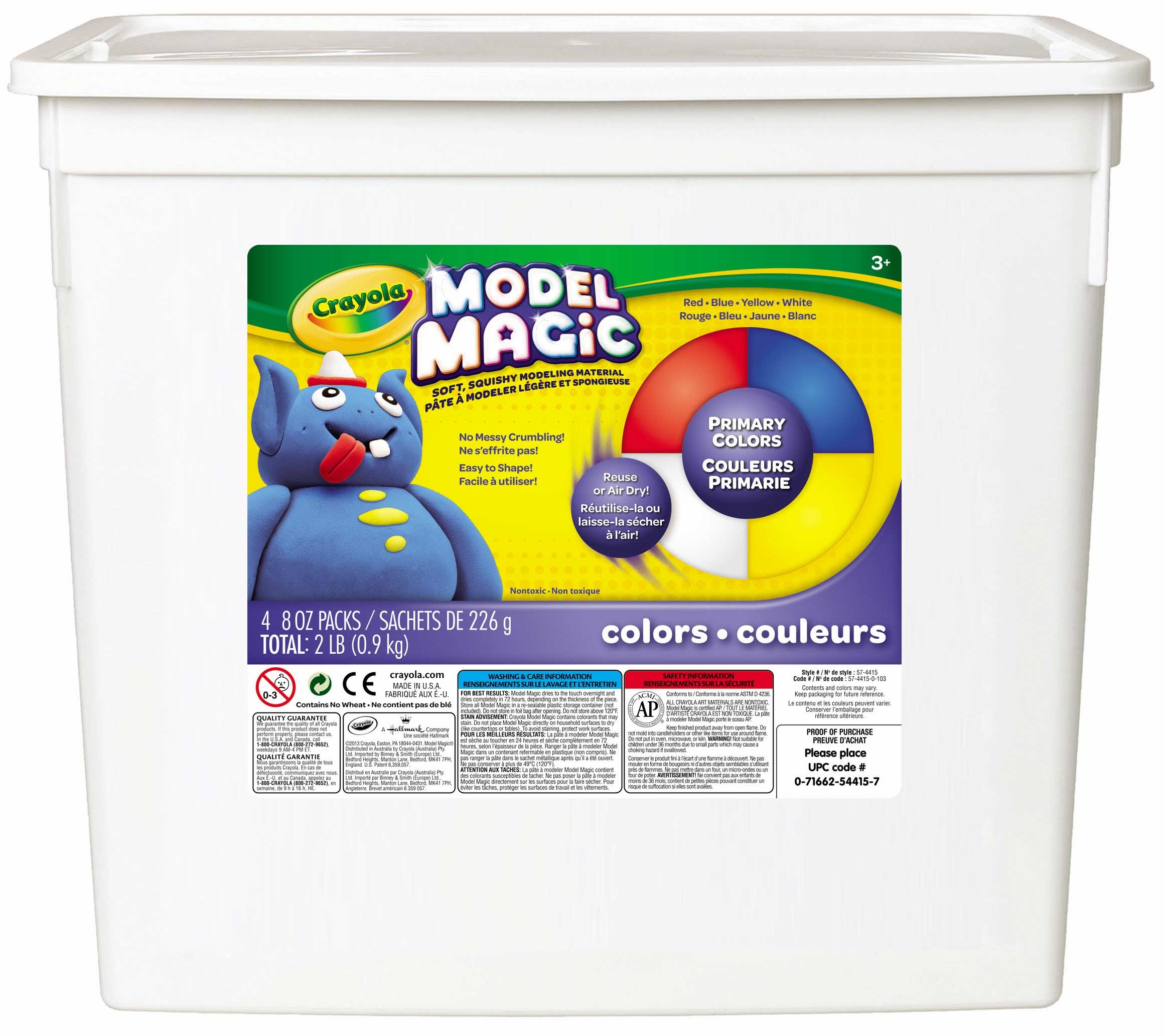 Crayola Model Magic Primary Color Assortment Resealable Bucket, 2 Pound -- 2 per case.